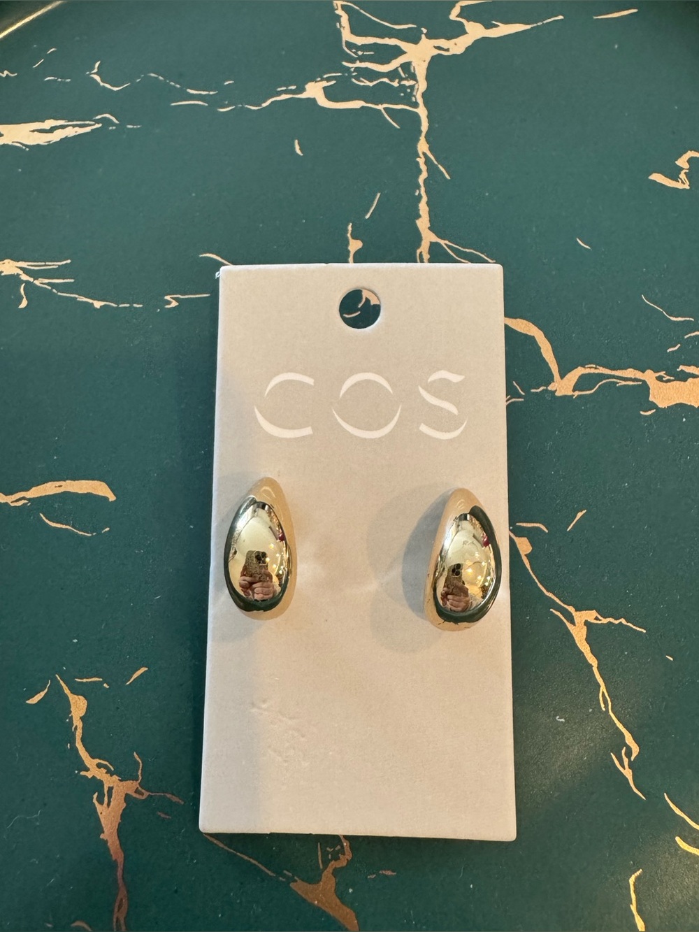 Brand New COS Gold dome Drop Earrings